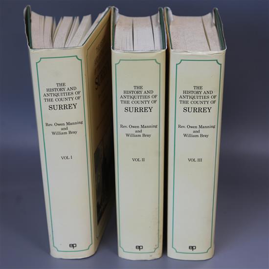 Manning, Rev. O and Bray, William - The History and Antiquities of the County of Surrey, 3 vols, folio, a